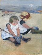 Mary Cassatt Two Children on the Beach (mk09) USA oil painting artist